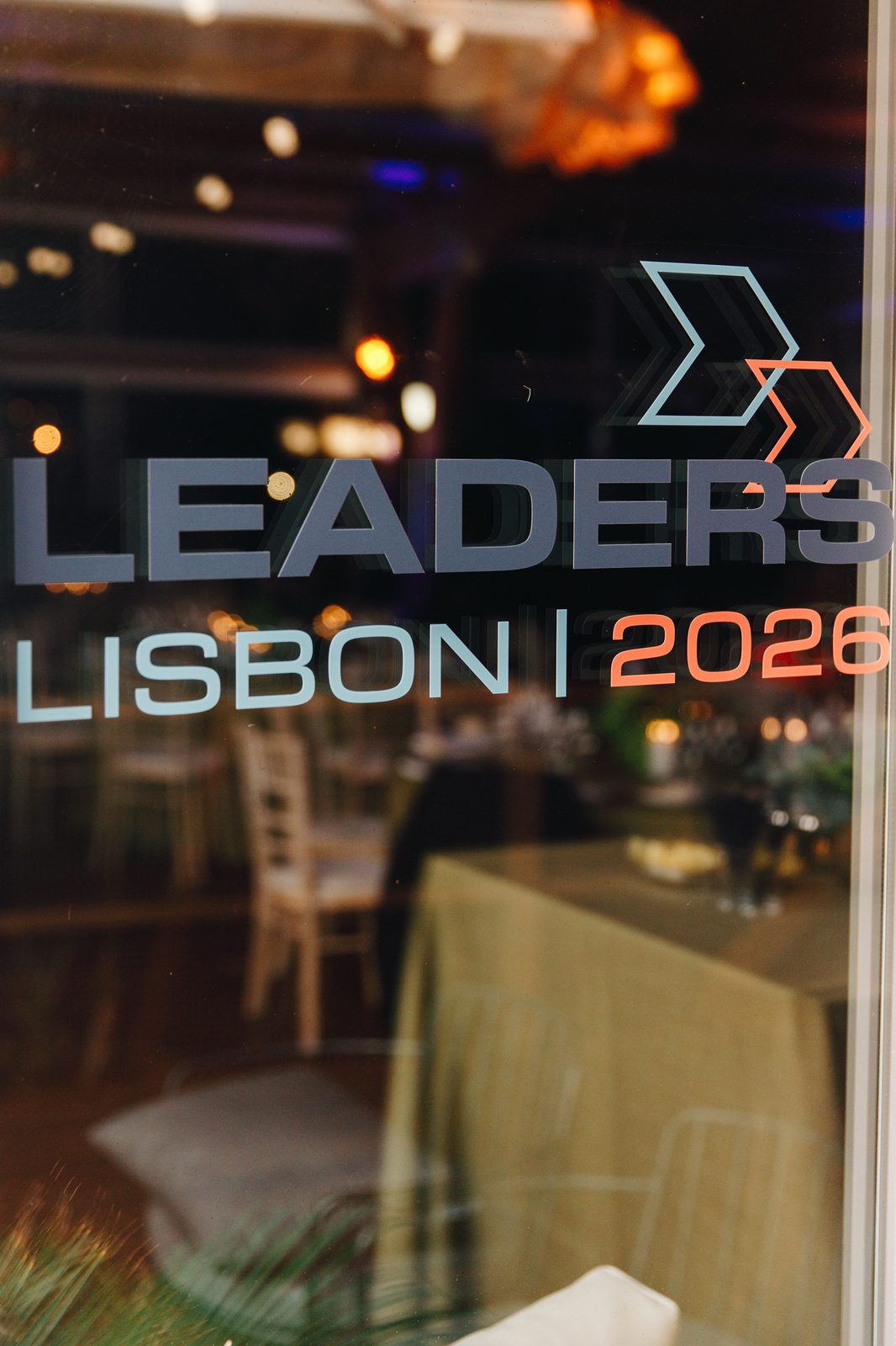 Coffee break area with branded materials at corporate event