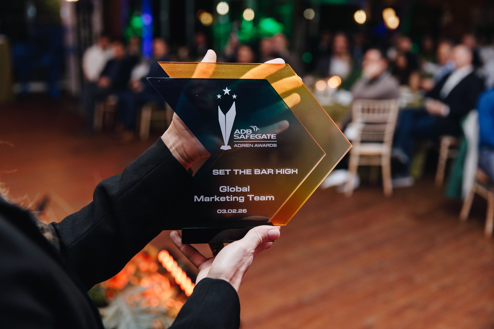Wide-angle view of ADB Safegate conference hall in Lisbon