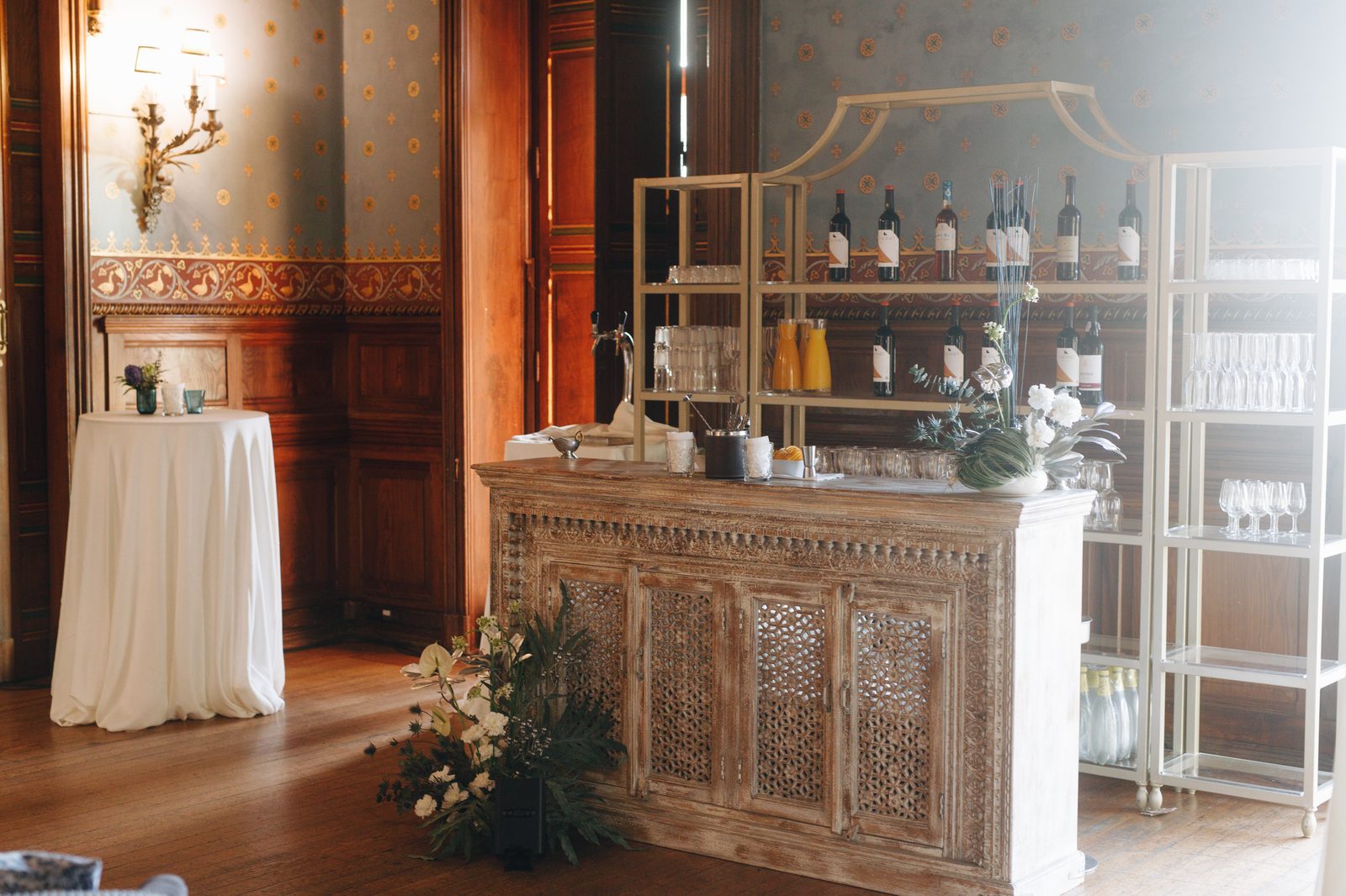 ADB Safegate networking area with professional lighting