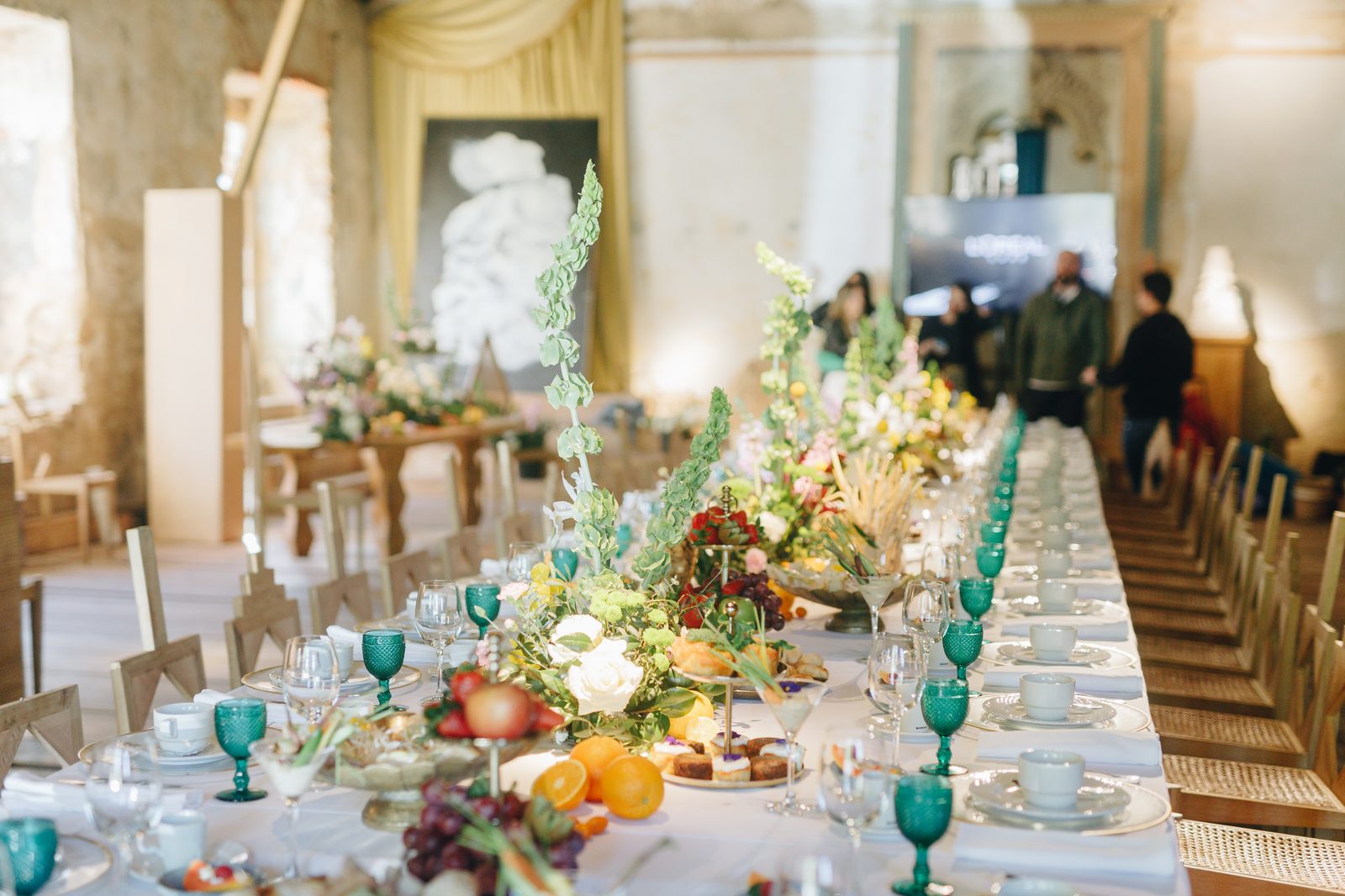 Close-up of luxury floral arrangement at L'Oréal ceremony