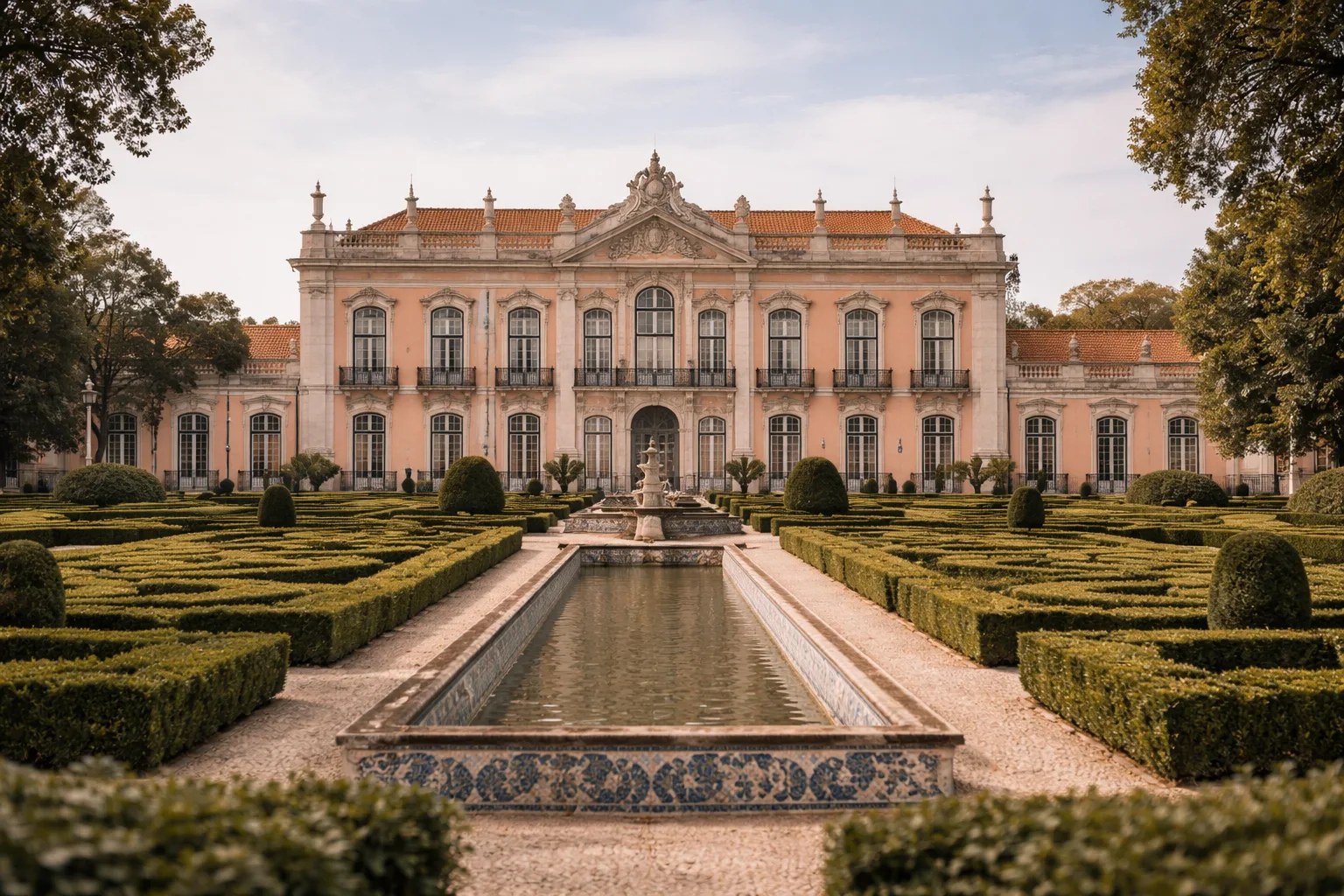 Palácio de Queluz — 18th-century royal palace facade with Baroque gardens