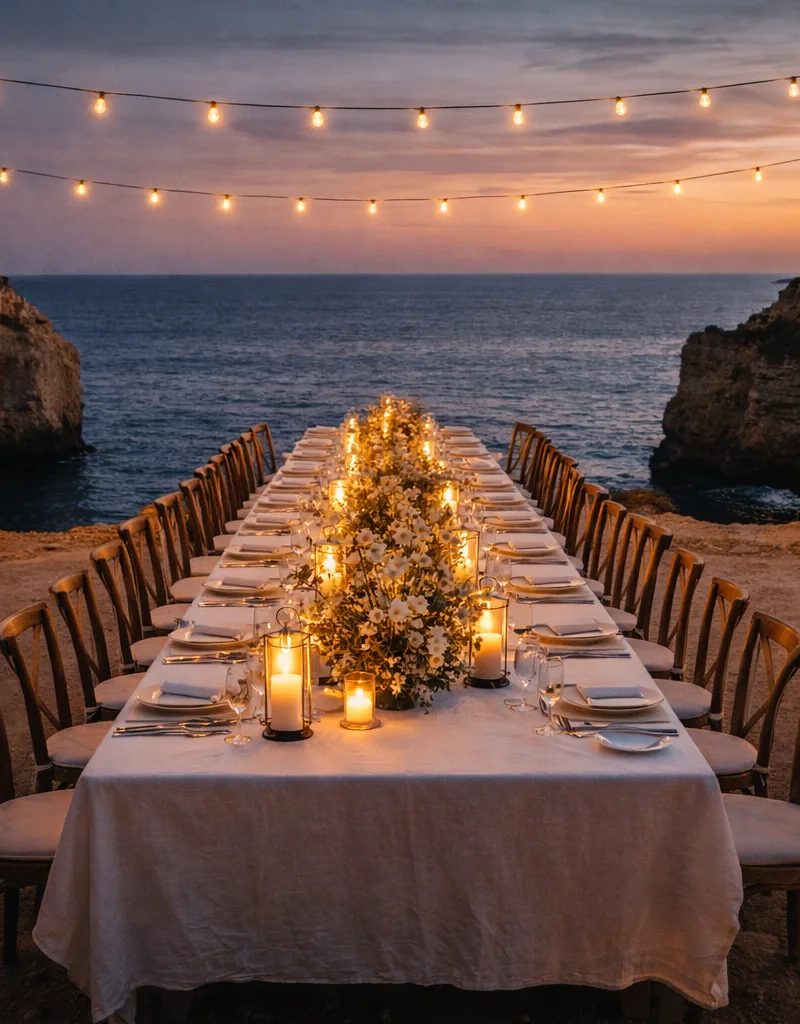 Clifftop dinner for milestone celebration in Portugal