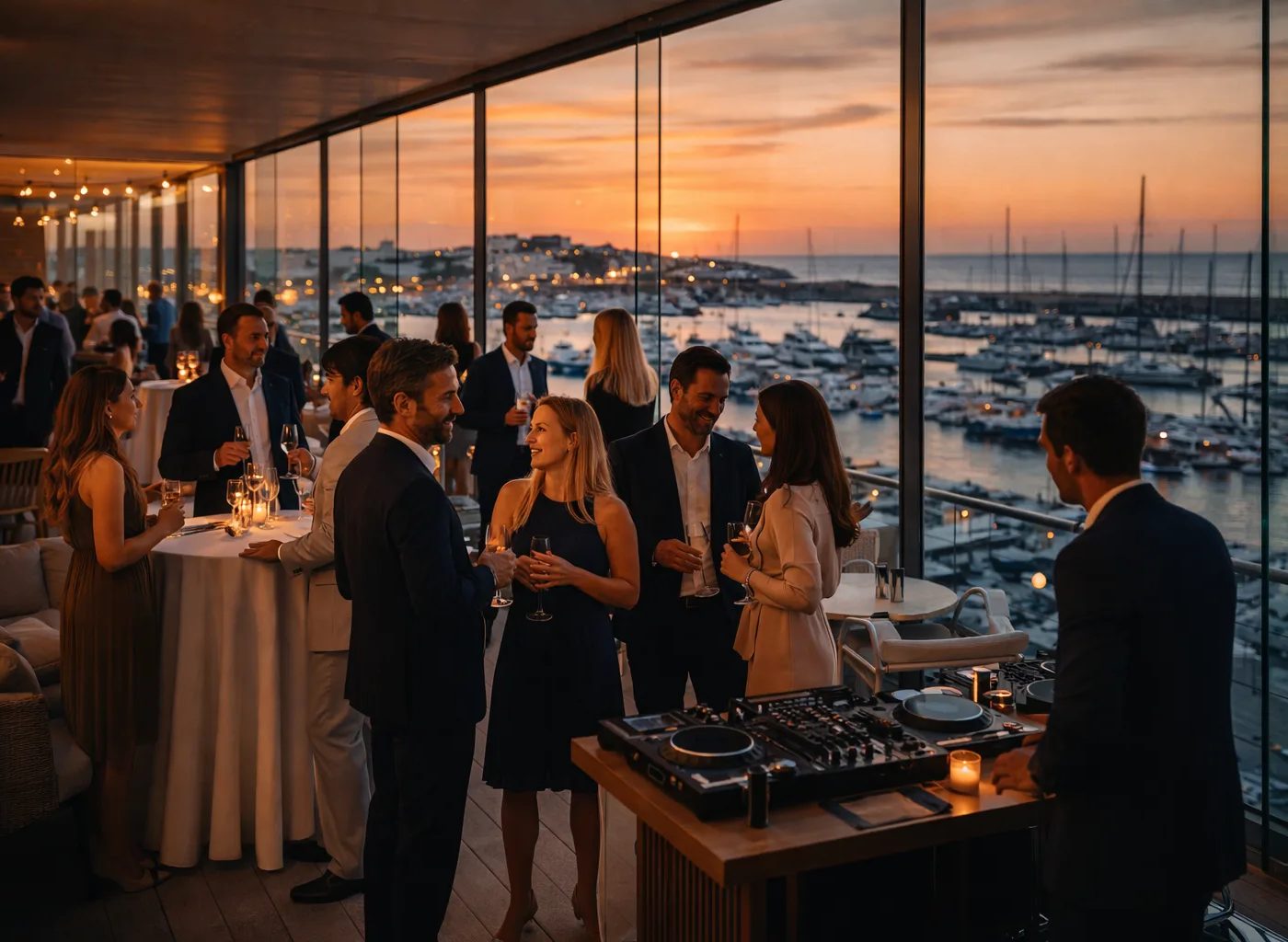 Sunset cocktail reception at private venue
