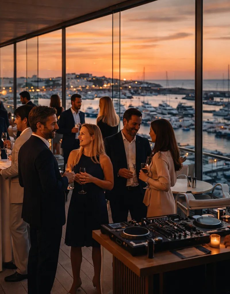 Sunset cocktail reception at private venue in Cascais