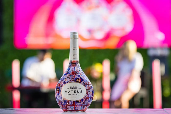 Mateus Rosé bottle as the centrepiece of the 80 Anos brand activation produced by BTQ Events