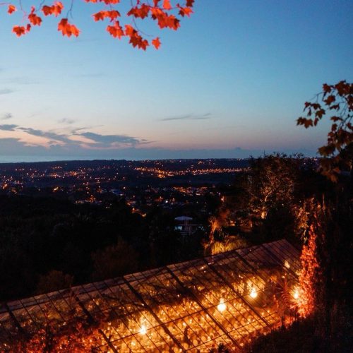 Panorama Terrace at Quinta da Bella Vista by night · candlelit dinner with the Sintra valley view