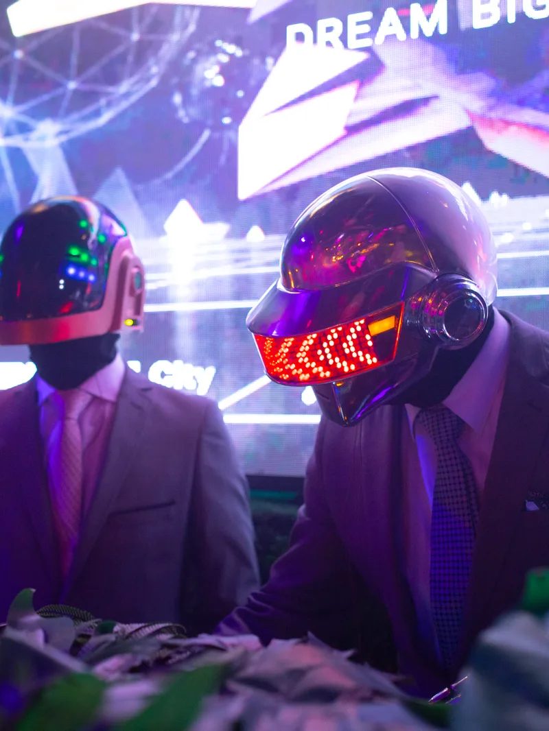 Entrance to Dreamland after party with immersive LED installation