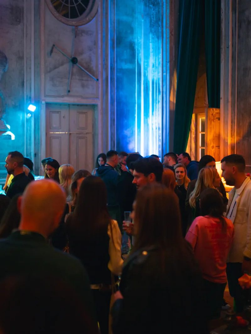 DJ booth and lighting at Dreamland after party